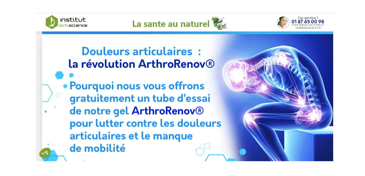 Echantillon de gel ArthroRenov gratuit : 1 000 tubes à tester