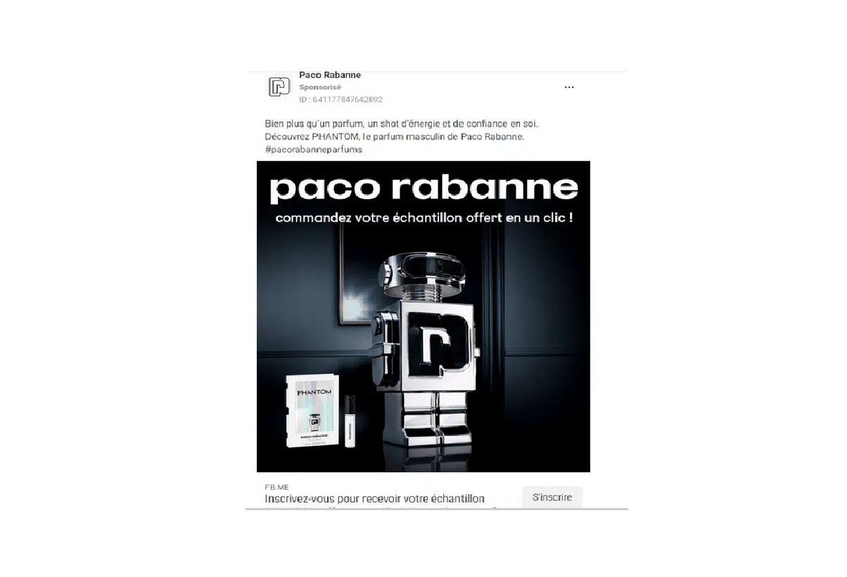 Échantillon gratuit parfum Phantom de Paco Rabanne