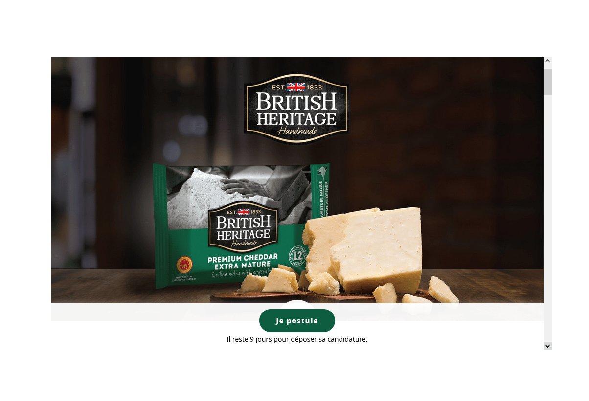 Fromage cheddar AOP British Heritage : 1 500 fromages à tester gratuitement