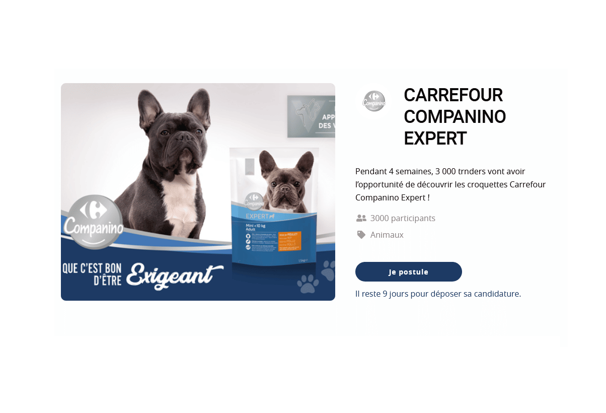Gamme Carrefour Companino Expert offert : 3 000 gammes à tester