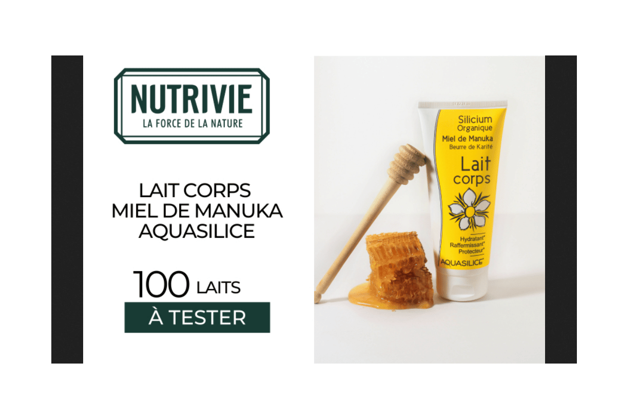 Lait corps au miel « AQUISILICE Nutrivie » à tester gratuitement