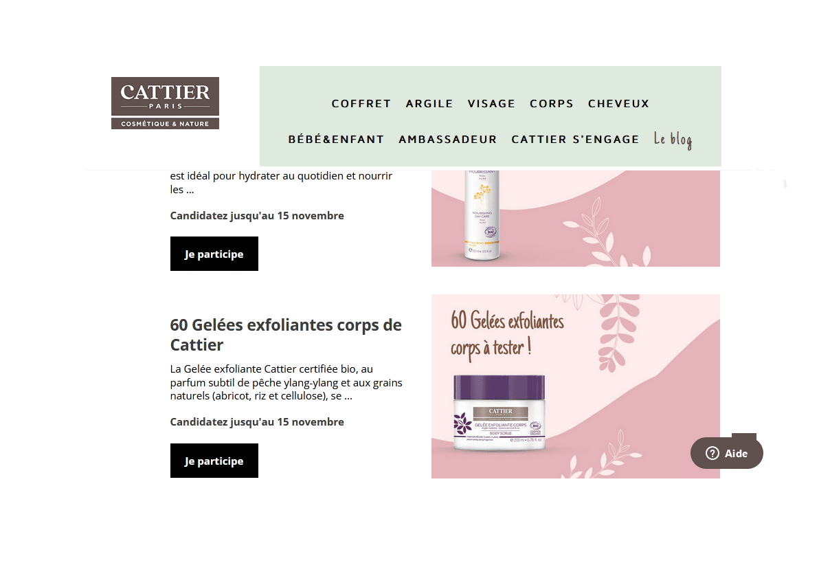 Produits de soins Cattier offerts : 180 soins à tester