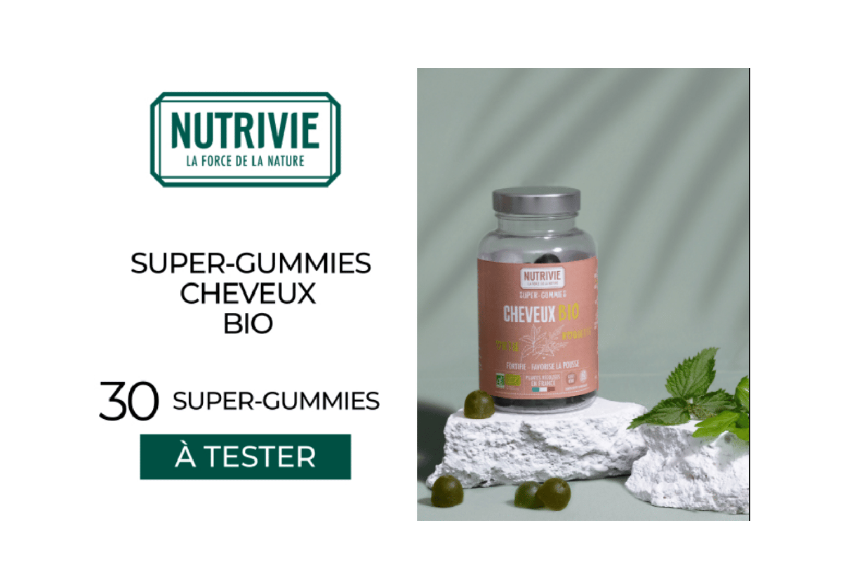 Super-Gummies Cheveux BIO Nutrivie : 30 produits offerts