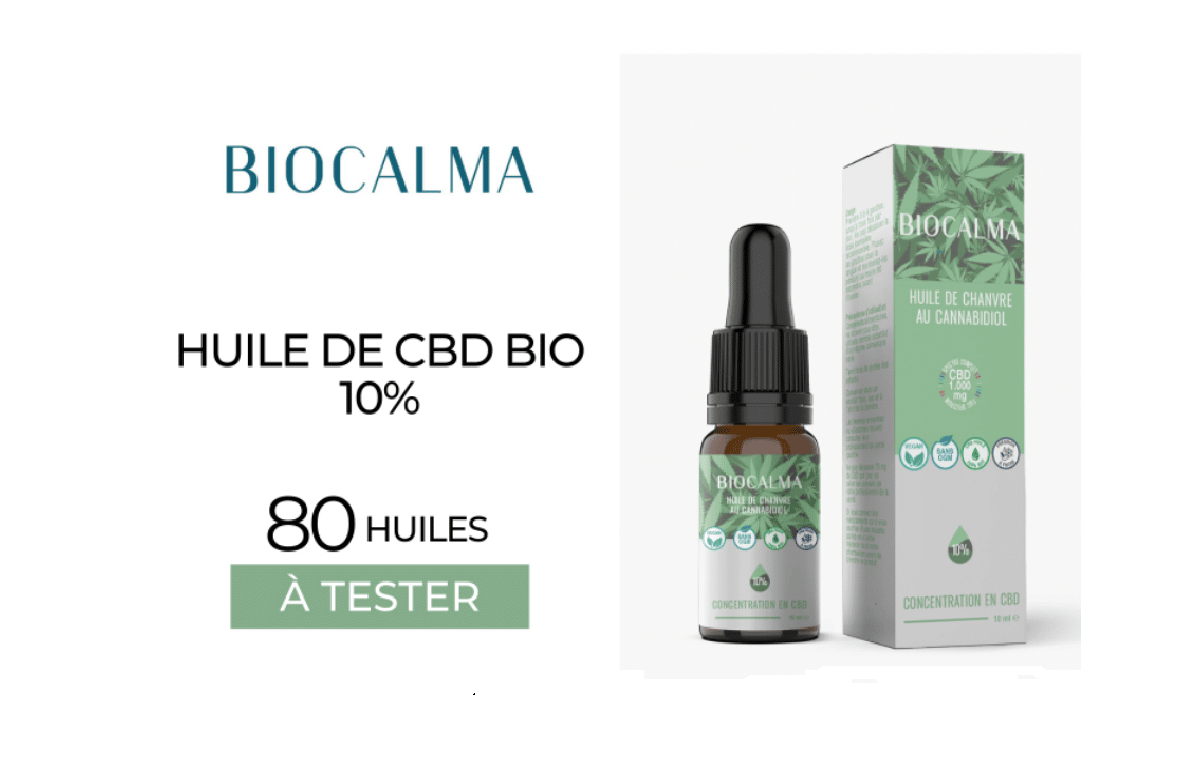 Huile de CBD bio 10 % Biocalma offerte : 80 huiles à tester