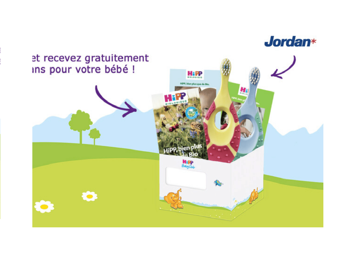 Kit gratuit bébé HiPP biologique avec brosse à dents Jordan