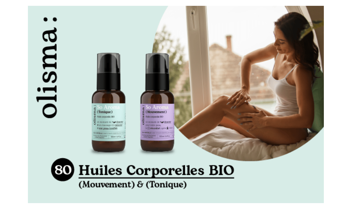 Huiles corporelles BIO Olisma gratuites : 80 huiles à tester