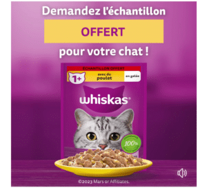 Échantillon gratuit de Whiskas gelée pour chat à commander sur Facebook