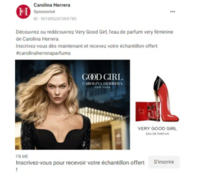 Échantillon gratuit du parfum Very Good Girl de Carolina Herrera