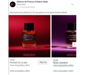 Échantillons gratuits des parfums Frédéric Malle à commander sur Facebook