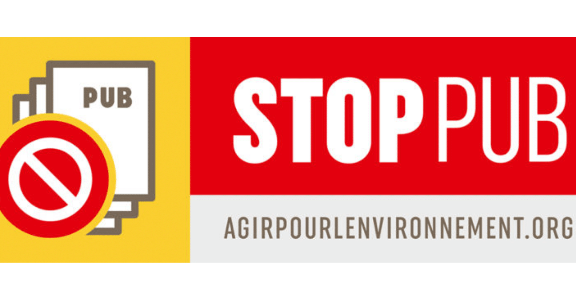 Autocollants « Stop Pub » gratuits à commander sur agirpourlenvironnement.org