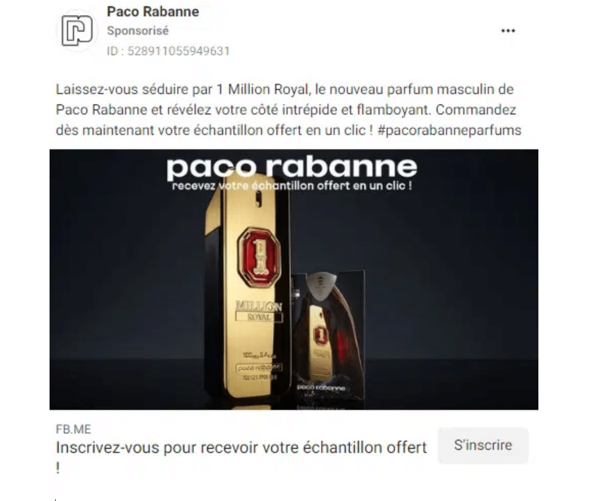 Échantillons gratuits du parfum « 1 Million Royal » de Paco Rabanne